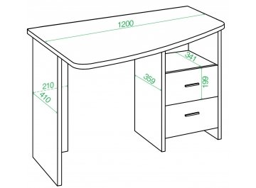 Письменный стол СКЛ-Крл 120 НБЕ ЛЕВ