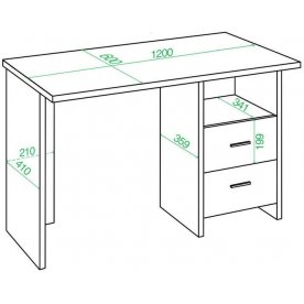 Письменный стол СКЛ-Прям120Р КШ