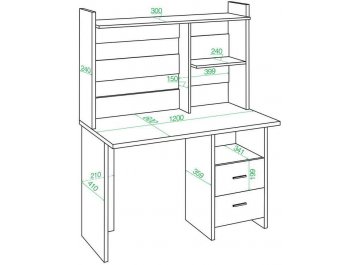 Письменный стол СКЛ-Прям120Р+НКЛ-120 БЕН
