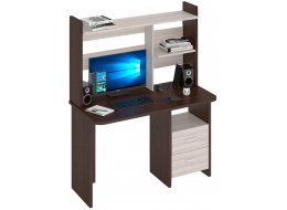 Письменный стол Беланта-Прям120Р+НКЛ-120 ВК венге / карамель