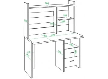Письменный стол СКЛ-Прям120Р+НКЛ-120 ВК