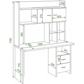 Письменный стол СКЛ-Прям130+НКЛХ-130 ВК