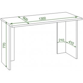Письменный стол Беланта-Прям130Р(без тумбы) Н