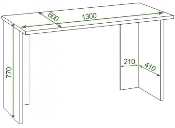 Письменный стол СКЛ-Прям130Р(без тумбы) Н