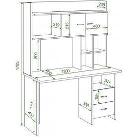 Письменный стол СКЛ-Прям130Р+НКЛХ-130 ШК