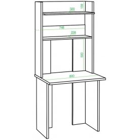 Письменный стол СКЛ-Прям80Р+НКЛХ 80 К