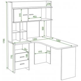 Письменный стол СКЛ-Угл130+НКЛХ -120 В ЛЕВ