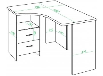 Письменный стол СКЛ-Угл 120 НБЕ ЛЕВ