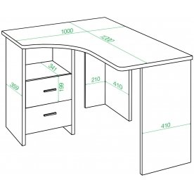 Письменный стол Беланта-Угл 120 В ПРАВ
