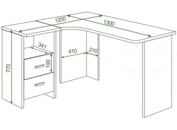 Письменный стол СКЛ-Угл 130 К ЛЕВ