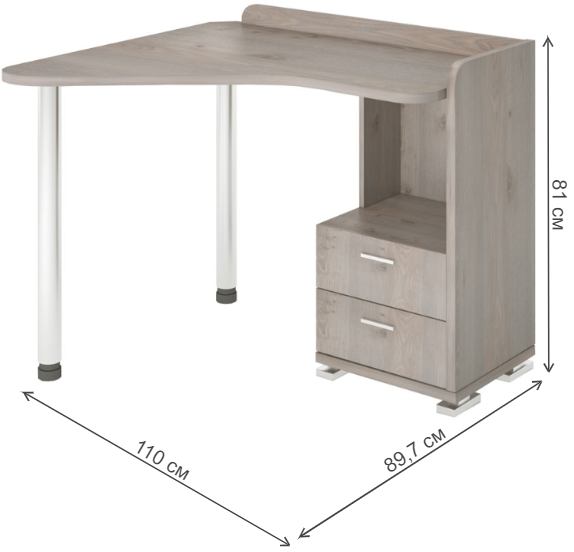 Письменный стол Белора-55 Н левый нельсон