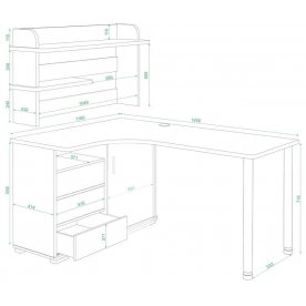 Письменный стол СР-145М НБЕН-ПРАВ правый