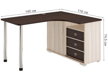 Письменный стол Жаспера-145СМ КВВ правый