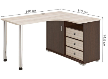 Письменный стол Жаспера-145СМ ВКК правый