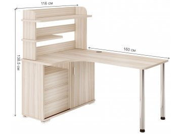 Письменный стол Жаспера-165М К левый