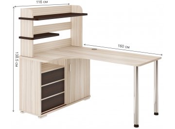 Письменный стол Жаспера-165М КВК левый