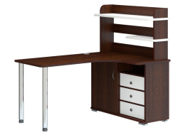 Письменный стол Жаспера-165М ВБЕВ правый венге / белый / венге