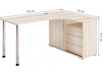 Письменный стол Жаспера-165СМ К правый