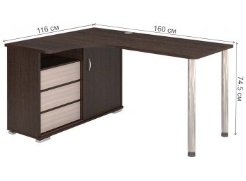 Письменный стол Жаспера-165СМ ВКВ левый
