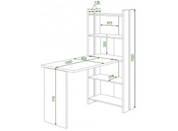 Письменный стол СТЛ-ОВ+С100Прям без тумбы НБЕ