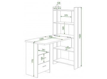 Письменный стол СТЛ-ОВ+С100Прям К