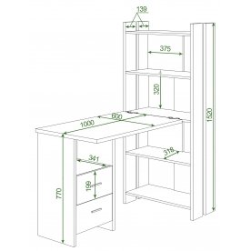 Письменный стол СТЛ-ОВ+С100Прям ВК