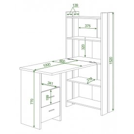 Письменный стол СТЛ-ОВ+С100РПрям БЕН