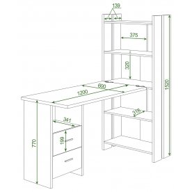 Письменный стол СТЛ-ОВ+С120Прям К