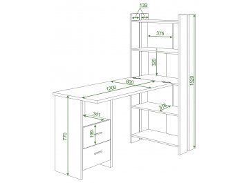 Письменный стол СТЛ-ОВ+С120Прям В