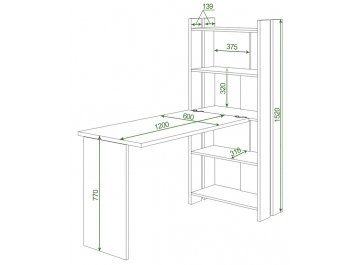 Письменный стол СТЛ-ОВ+С120РПрям без тумбы КВ