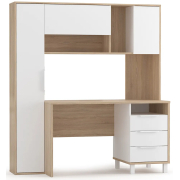 дуб сонома / белый ре шагрень