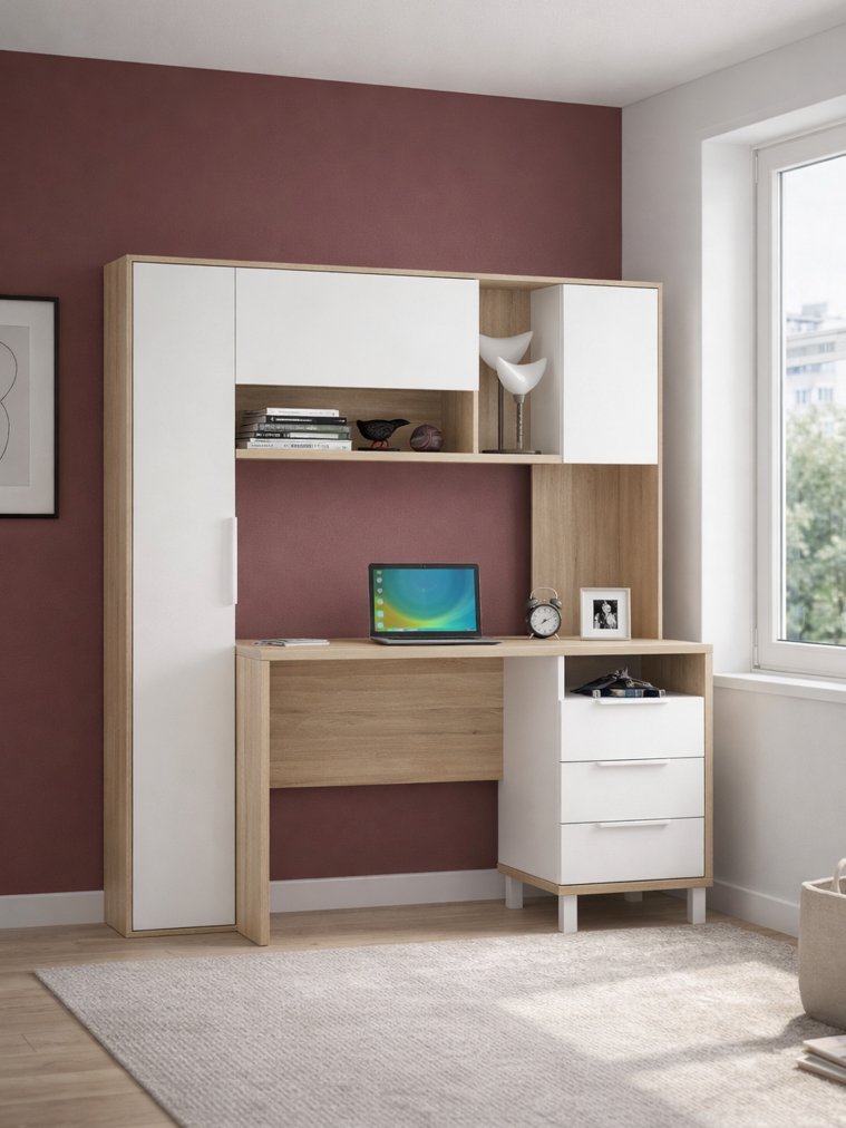 Письменный стол Комфорт 12.95 N дуб сонома / белый PE шагрень