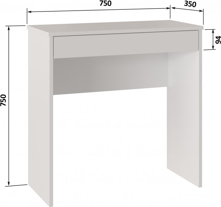 Письменный стол Теск белый РЕ / белый РЕ