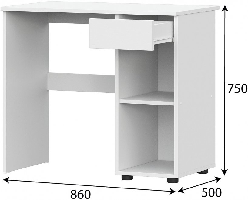 Письменный стол Токио белый текстурный