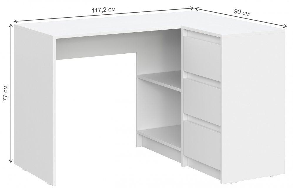 Письменный стол Айден СТП06-900 белый