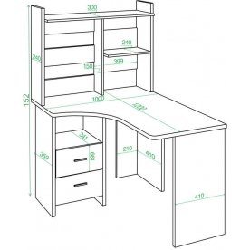 Компьютерный стол с надстройкой 100х120