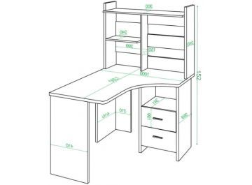 Компьютерный стол с надстройкой 100х120