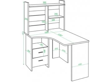 Компьютерный стол с надстройкой 100х120