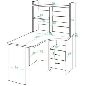 Компьютерный стол с надстройкой 100х120
