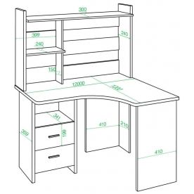 Компьютерный стол с надстройкой 120х100