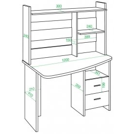 Компьютерный стол с надстройкой 120х60