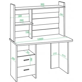 Компьютерный стол с надстройкой 120х60