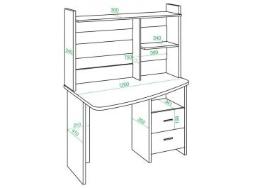 Компьютерный стол с надстройкой 120х60