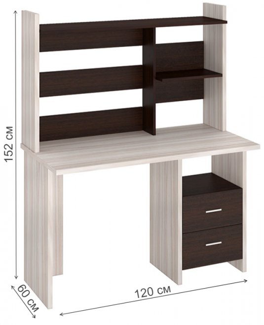 Стол компьютерный Парина 120 x 60 см карамель / венге