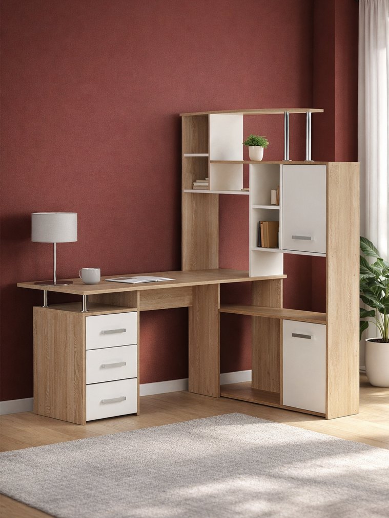 Компьютерный стол КС15 правый дуб сонома