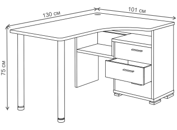 Компьютерный стол Жаспера-132С-130