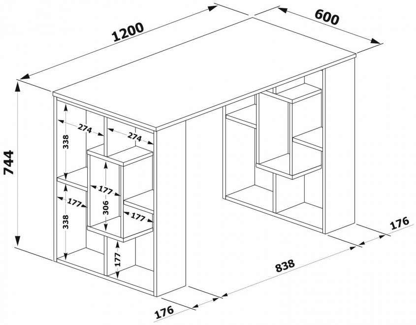 Стол письменный СПМ-15 белый