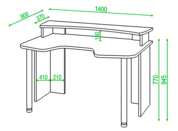 Письменный стол Беланта-Игр140 ЧБЕ