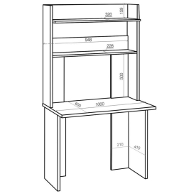 Письменный стол СКЛ-Прям100+НКЛХ-100 К