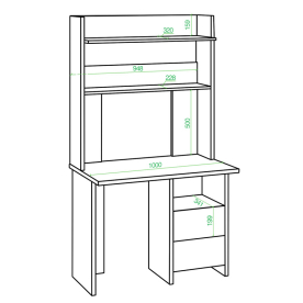 Письменный стол СКЛ-Прям100Р